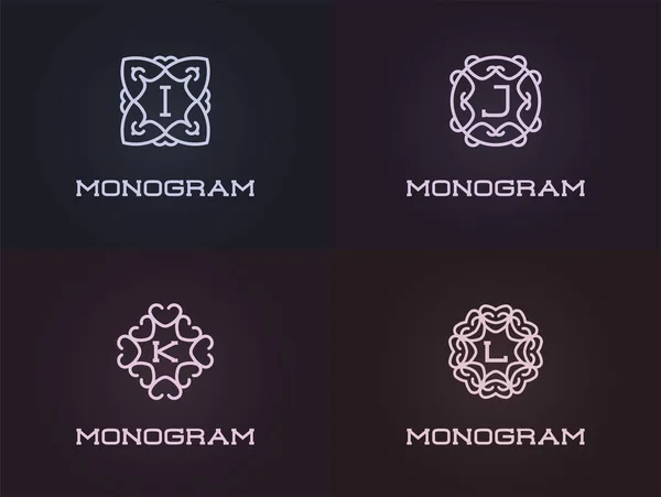 Instellen van de ontwerpsjabloon Monogram — Stockvector