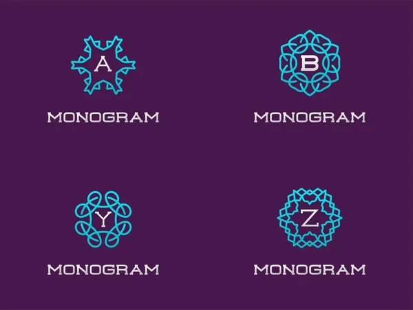 Conjunto de modelo de design de monograma —  Vetores de Stock