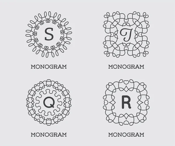Набір шаблонів дизайну монограми . — стоковий вектор
