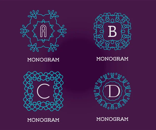 Ensemble de modèle de conception de monogramme — Image vectorielle