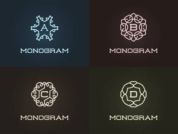 Conjunto de modelo de design de monograma —  Vetores de Stock