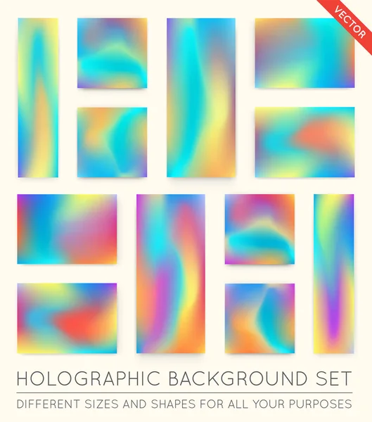 Set of Holographic Trendy texture — Stock Vector