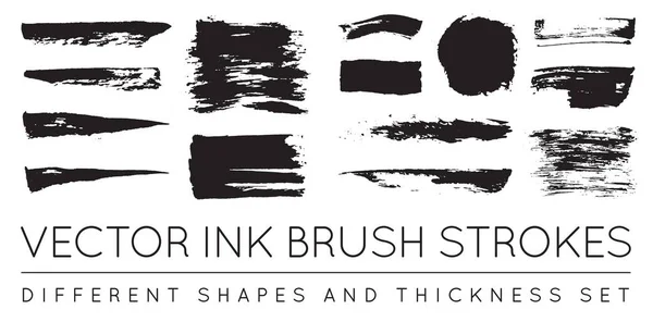 Pen Ink Brush Strokes — Stock Vector