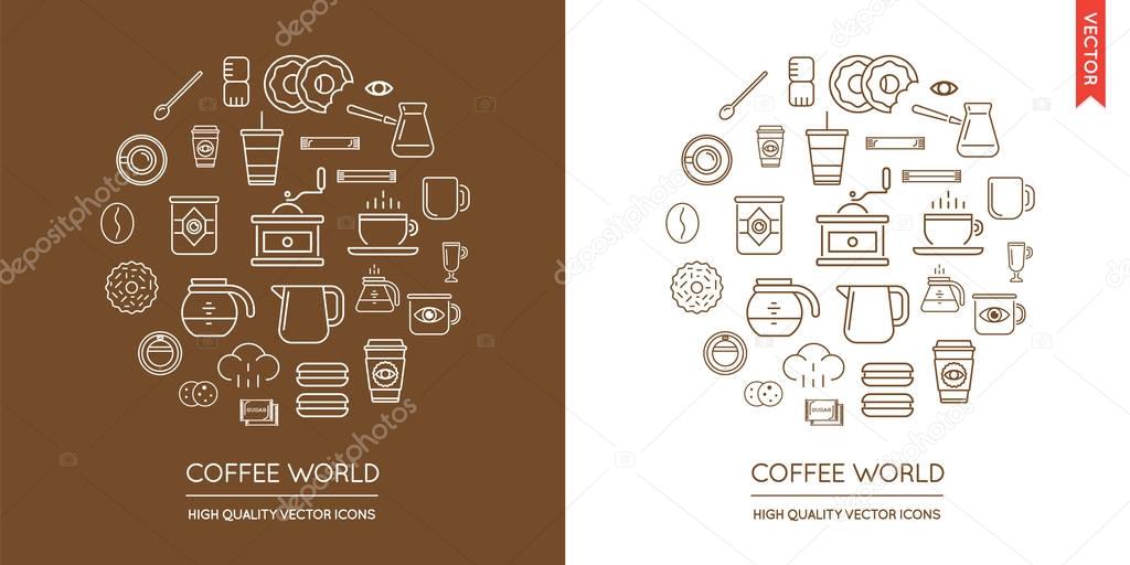 Set of Coffee Modern Icons 