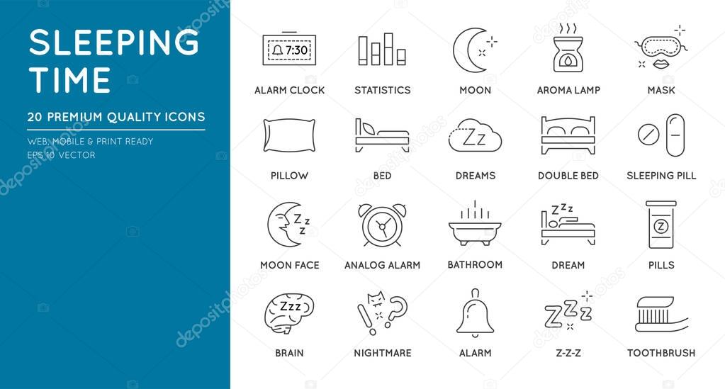 Set of Sleep Tine Icons