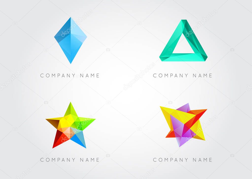 Trendy Triangulated Logo Elements