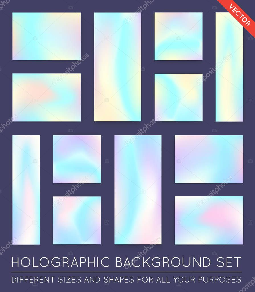 Set of Holographic Trendy texture