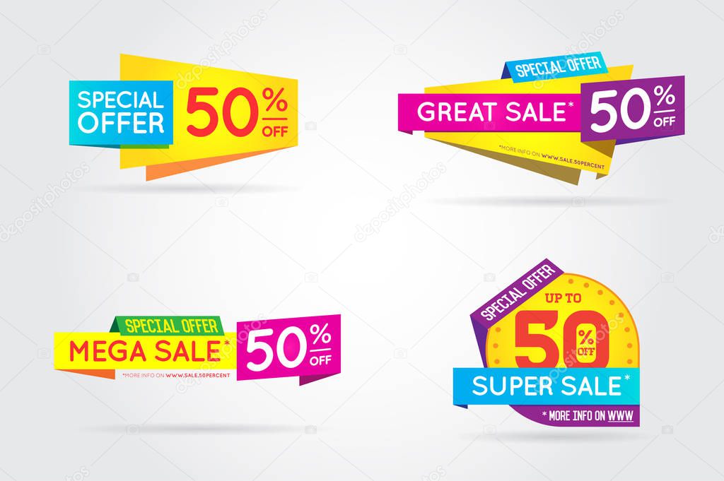 Set of Sale Sign Banners