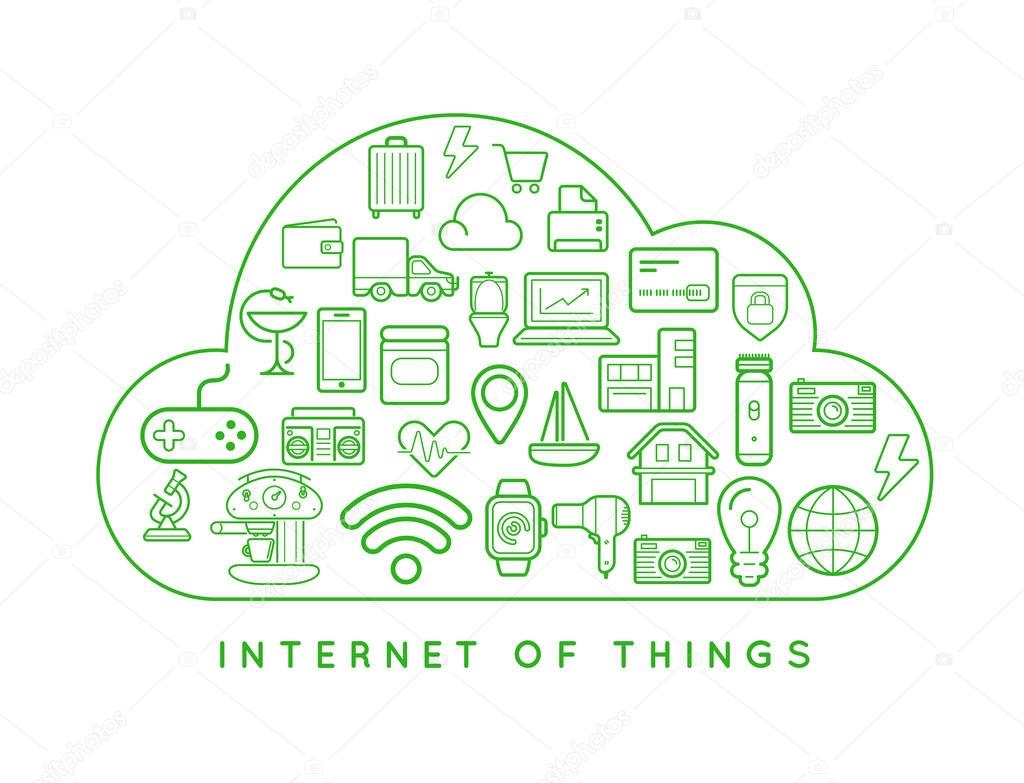  Internet of Things backdrop with icons