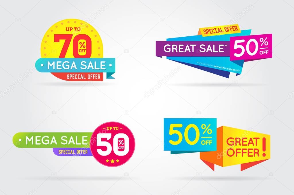 Set of Sale Sign Banners