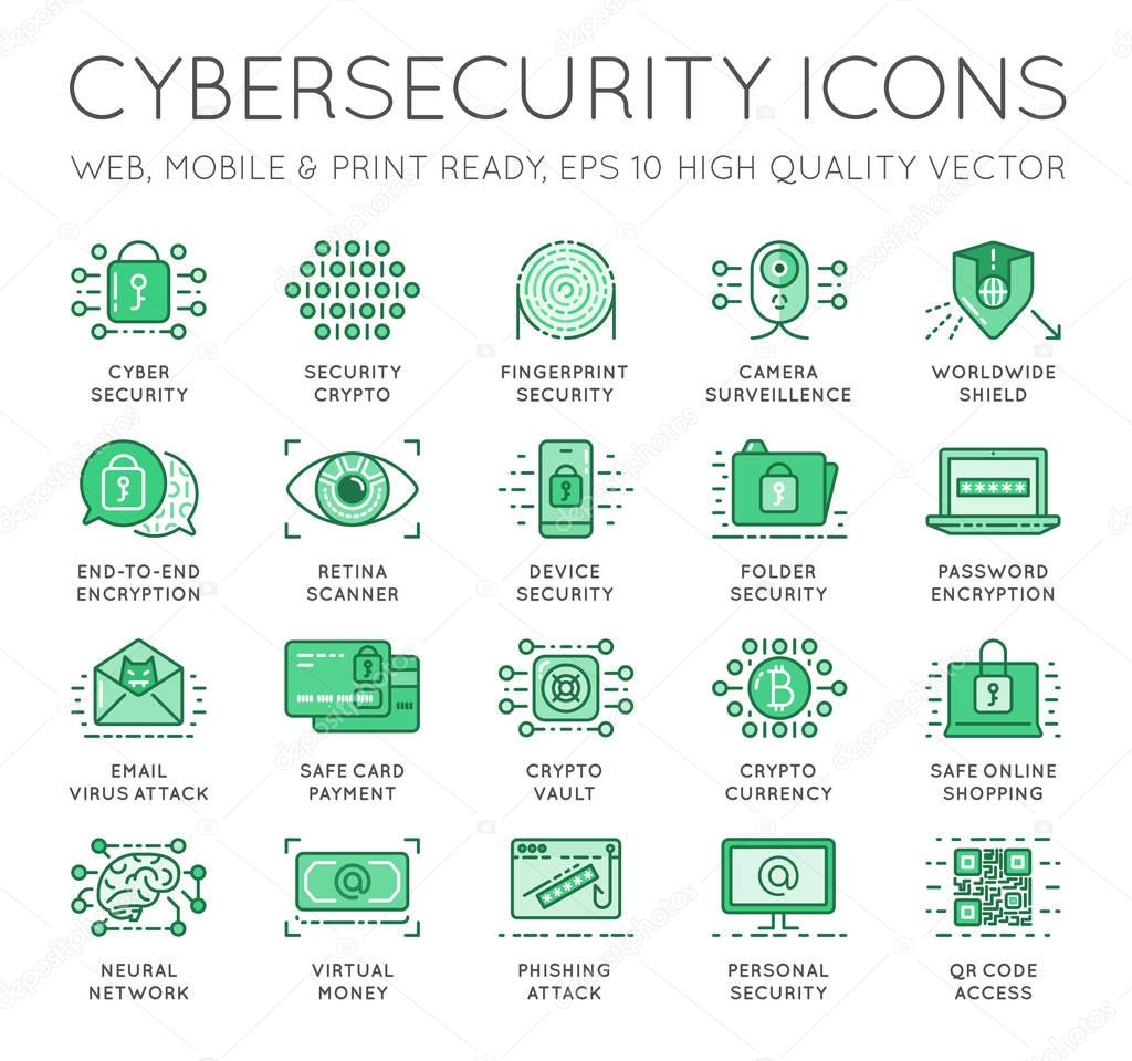 Cyber Security icons set