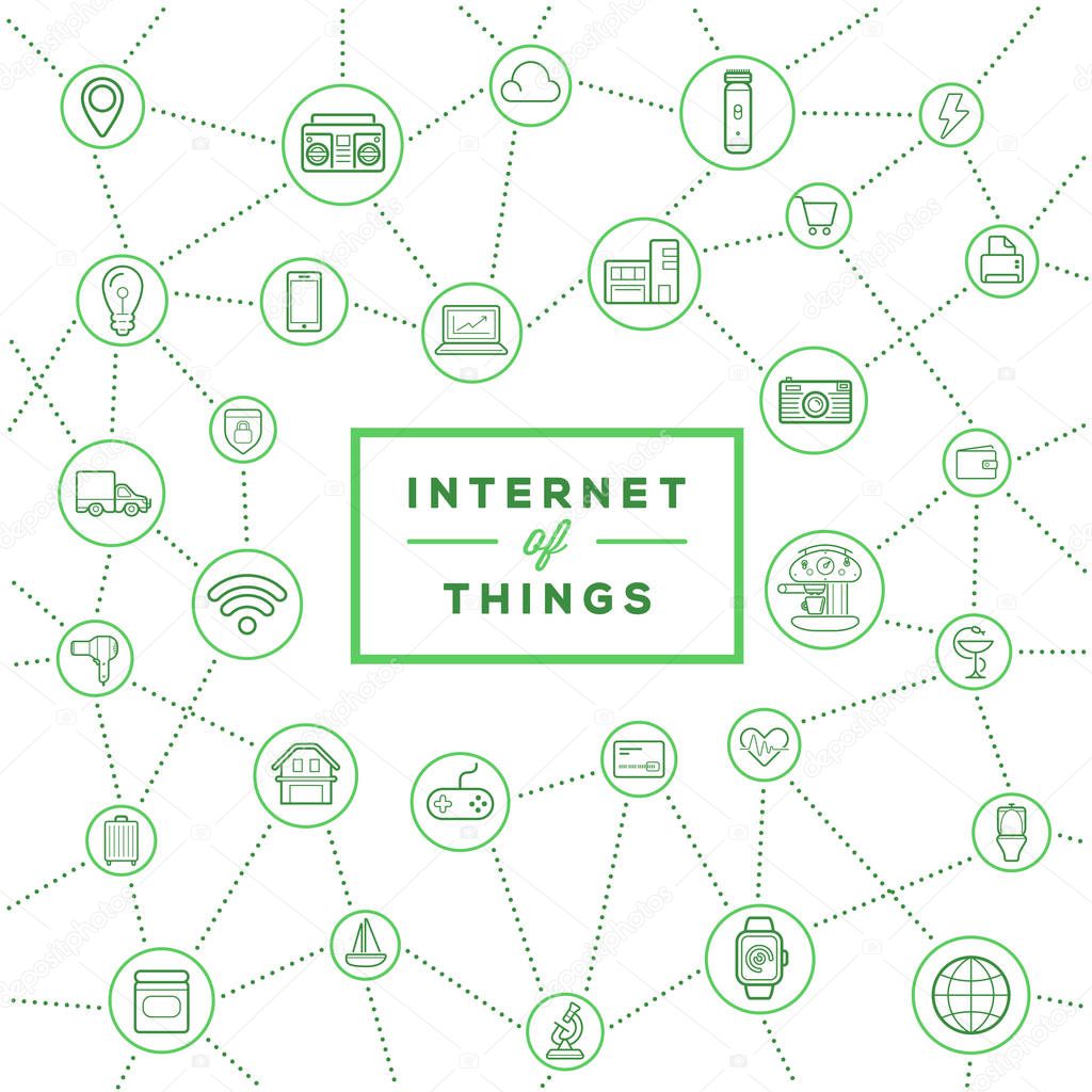  Internet of Things backdrop with icons