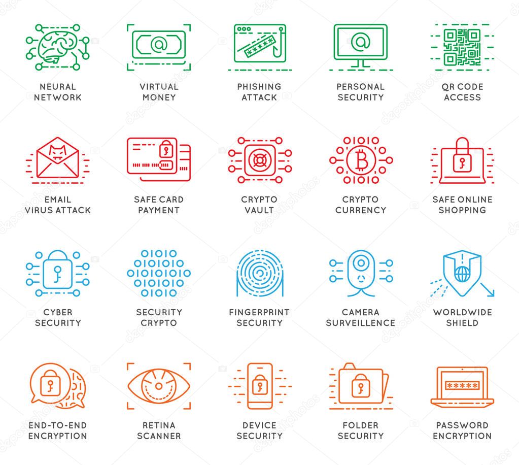 Cyber Security icons set