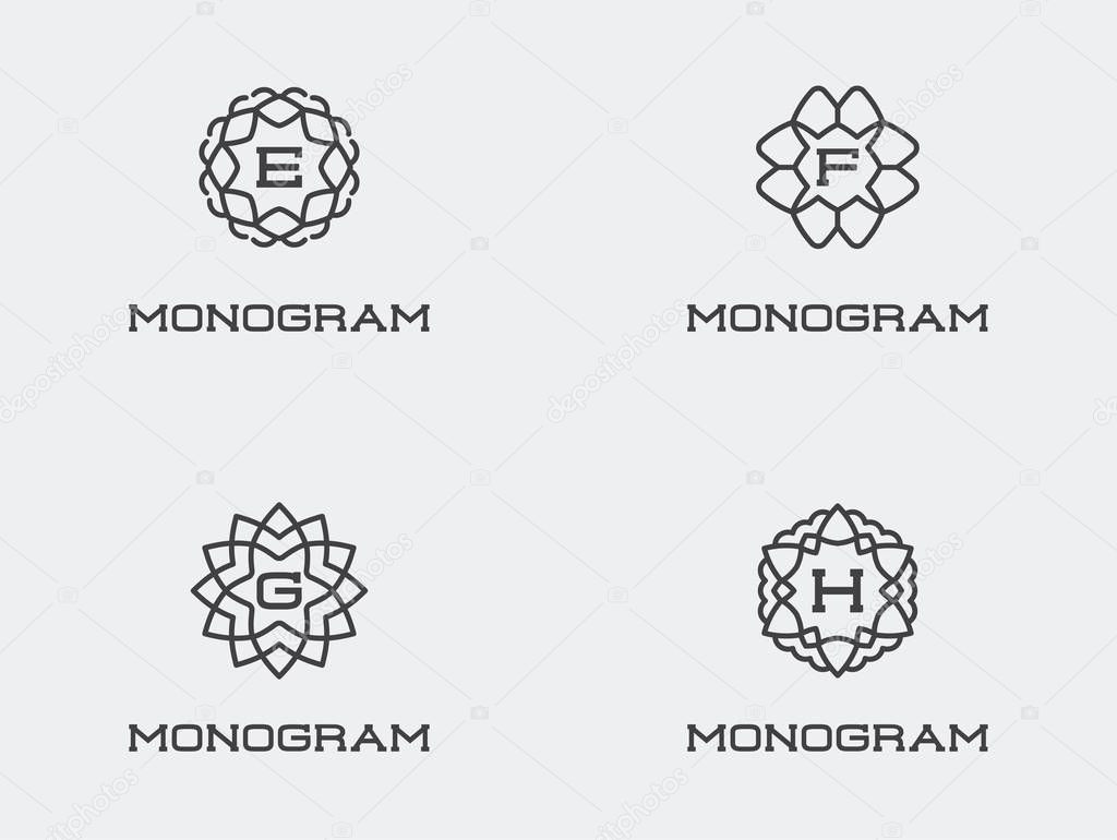 Set of Monogram Design Template
