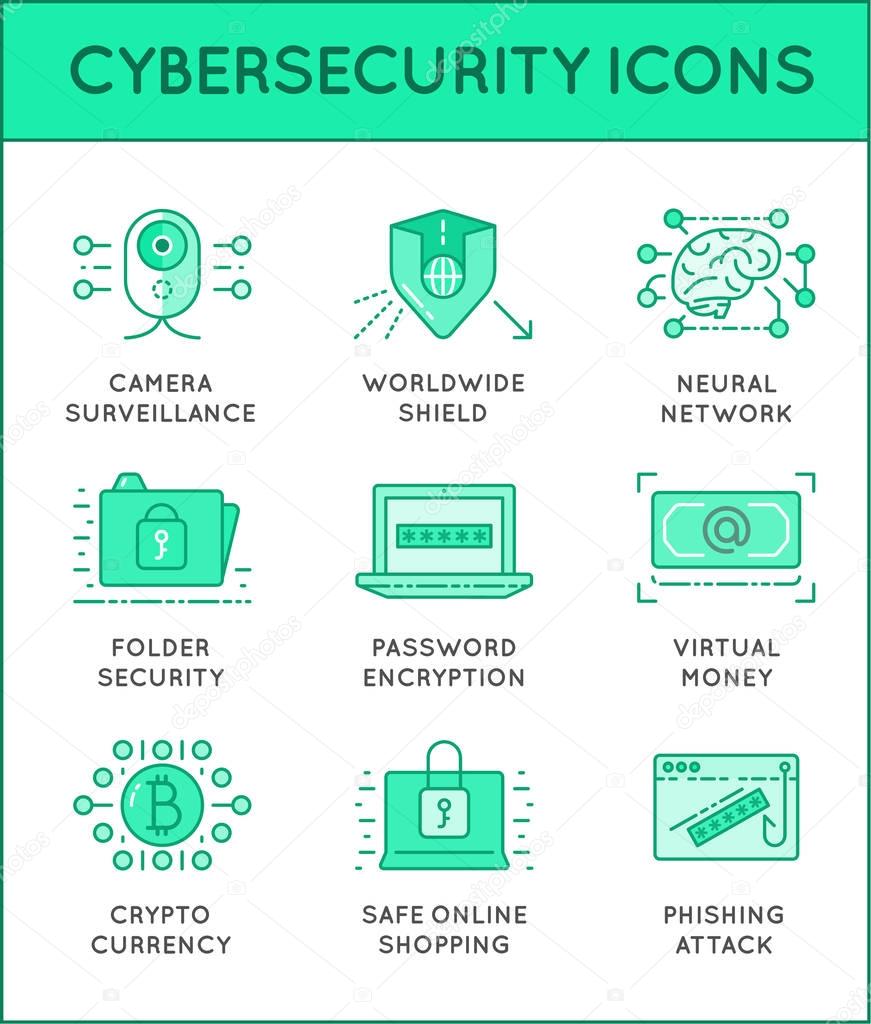 Cyber Security icons set