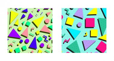 Retro soyut desen seti