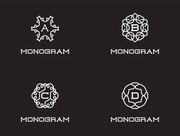 Set di Monogram Design Template — Vettoriale Stock