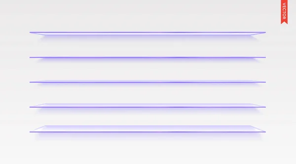 Комплект стеклянных полок — стоковый вектор