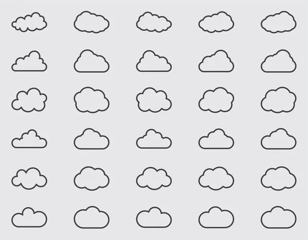 Ensemble d'icônes Cloud — Image vectorielle