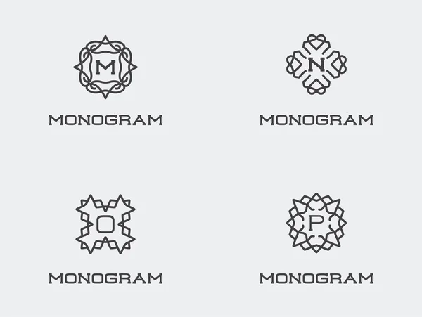 모노 그램 디자인 서식 파일의 설정 — 스톡 벡터