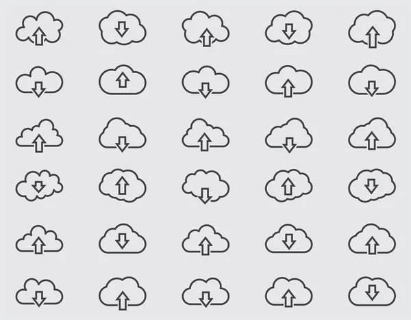 Icônes de ligne Cloud Set — Image vectorielle