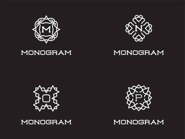 Set of Monogram Design Template — Stock Vector