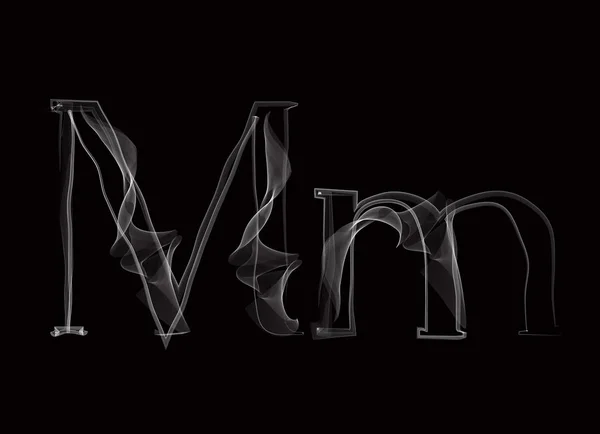 Буквы шрифта MM — стоковый вектор