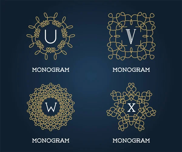 Ensemble de modèle de conception de monogramme . — Image vectorielle