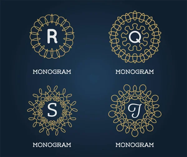 Zestaw z monogramem szablon projektu — Wektor stockowy