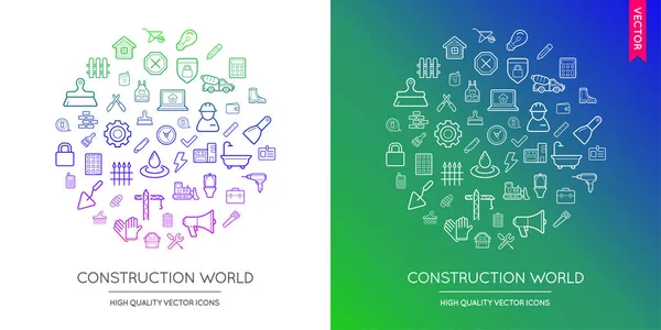 Set of Construction Modern Icons — Stock Vector