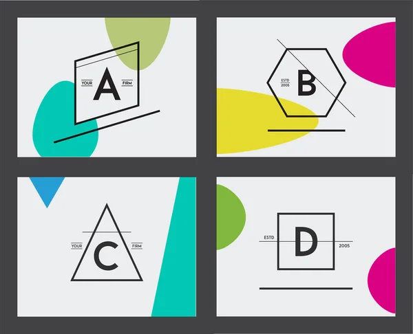 Conjunto de plantilla geométrica mínima — Vector de stock