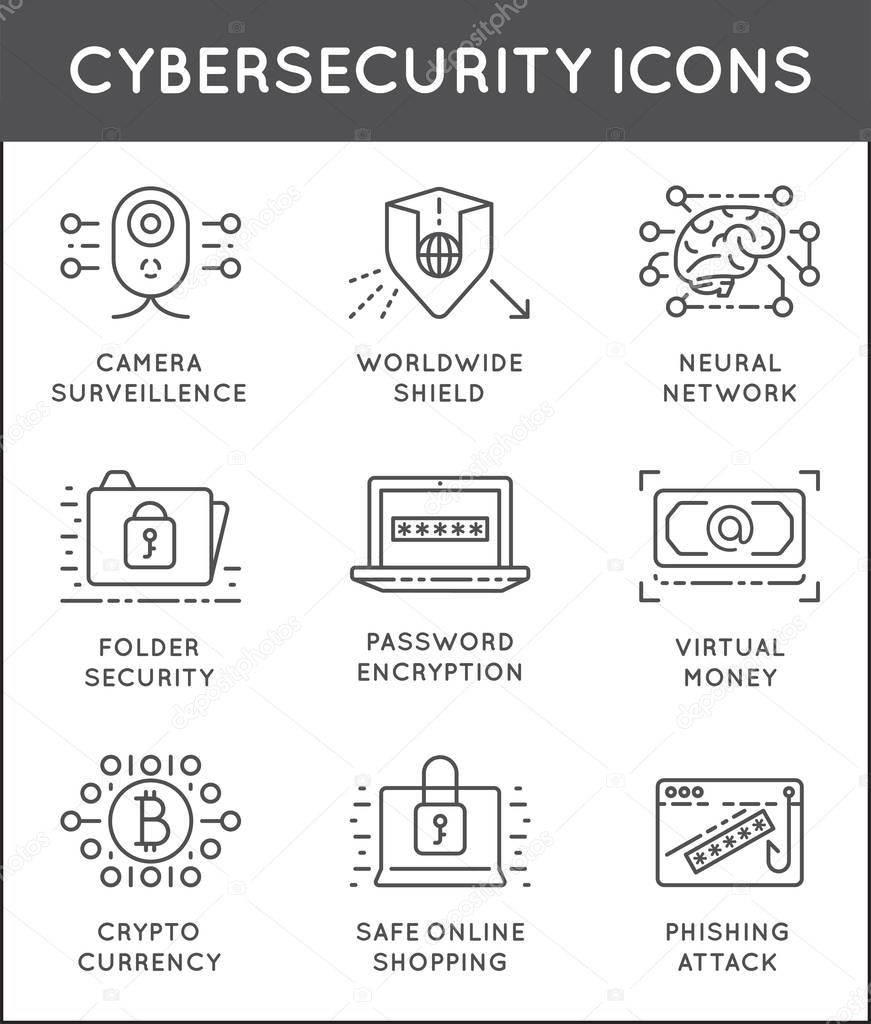 Cyber Security icons set