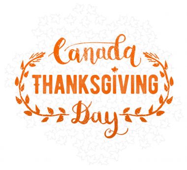 Kanada Şükran Günü tebrik kartı. Mutlu Şükran günü le