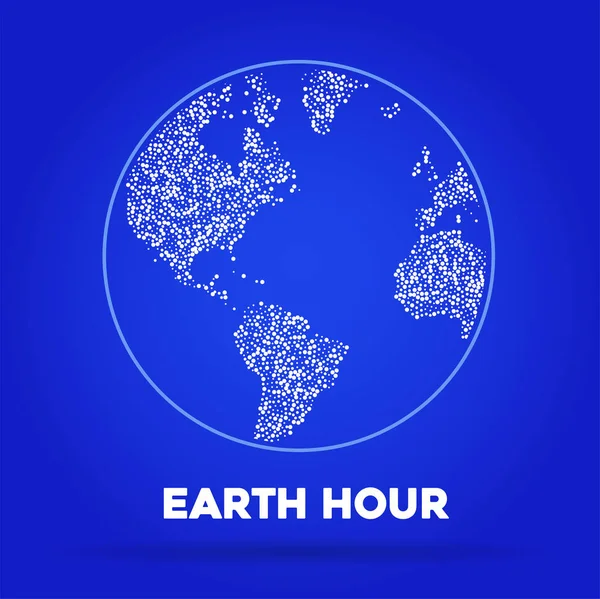 Иллюстрация часа Земли. 25 марта. Наша планета спит. Плоский дебют — стоковый вектор