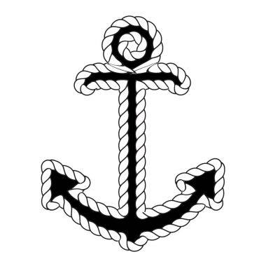Vektör deniz çapa Logo. Simge. Deniz. Deniz okyanus tekne illüstrasyon simge