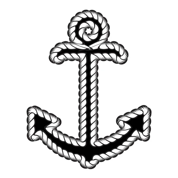 Vektor Nautischen Anker Logo Symbol Maritim Meer Ozean Boot Illustration — Stockvektor