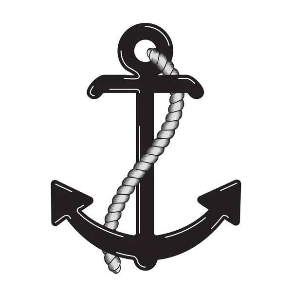 Vektor Nautischen Anker Logo Symbol Maritim Meer Ozean Boot Illustration — Stockvektor