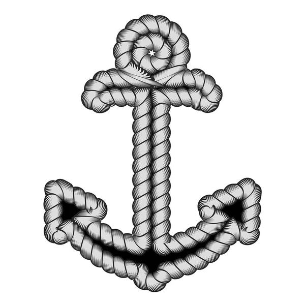 Vektor Nautischen Anker Logo Symbol Maritim Meer Ozean Boot Illustration — Stockvektor