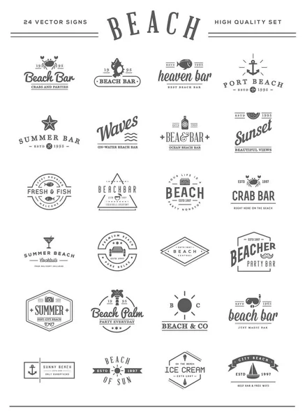 Ensemble Éléments Vector Beach Sea Bar Été Peut Être Utilisé — Image vectorielle