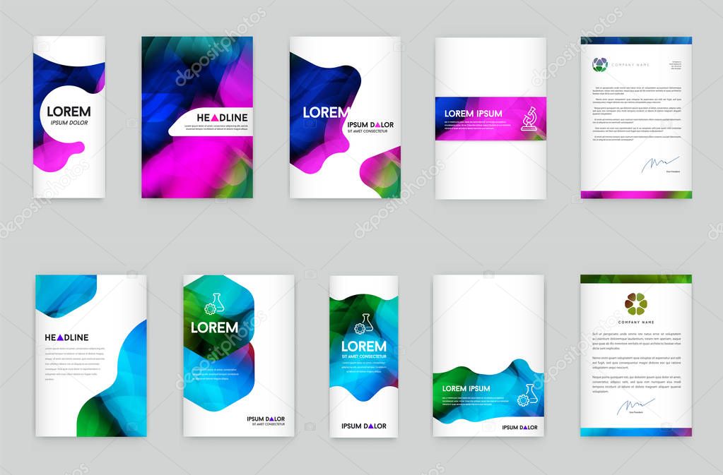 Abstract Colorful Liquid and Fluid Cover Design. Minimal Geometric Poster. Pattern Gradients. Backgrounds. Vector.
