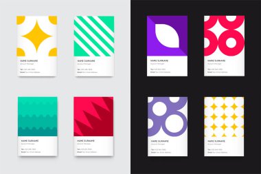 Vektör parlak Trendy dikey kartvizit büyük Set