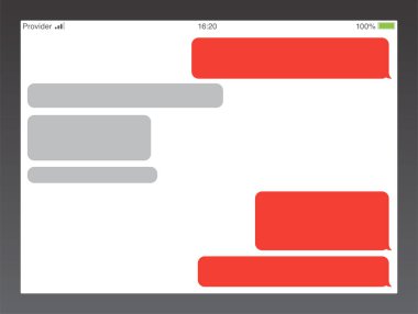 Haberci kısa mesaj servisi kabarcıklar. Metin sohbet sms kutuları. Boş ileti bubles şablonu.