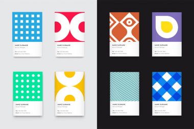 Vektör parlak Trendy dikey kartvizit büyük Set