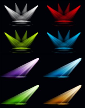 Vektör ışık efekti spot büyük kümesi. Düzenlenebilir.