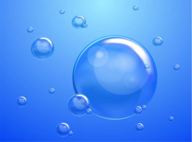 Vector sabun köpükleri. Şeffaf Gerçekçi Tasarım Elementleri. Herhangi bir arkaplanda kullanılabilir.