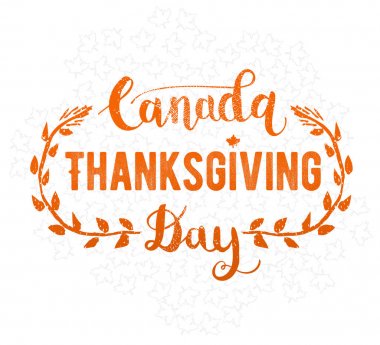 Kanada Şükran Günü tebrik kartı. Mutlu Şükran günü metin vektör çizim yazı.