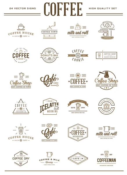 Grande Conjunto Elementos Café Vetorial Acessórios Café Ilustração Pode Ser —  Vetores de Stock