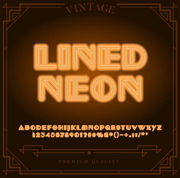 Zářivě Neonová Abeceda Písmena Číslice Symboly Přihlásit Vektoru Noční Show — Stockový vektor