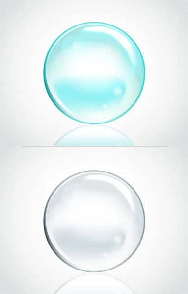 Uppsättning Vector Soap Water Bubbles Transparenta Isolerade Realistiska Designelement Kan — Stock vektor