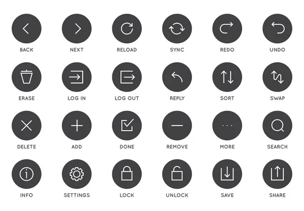 Conjunto Iconos Vectores Interfaz Usuario Del Sistema Iconos Revestidos Mínimos — Vector de stock
